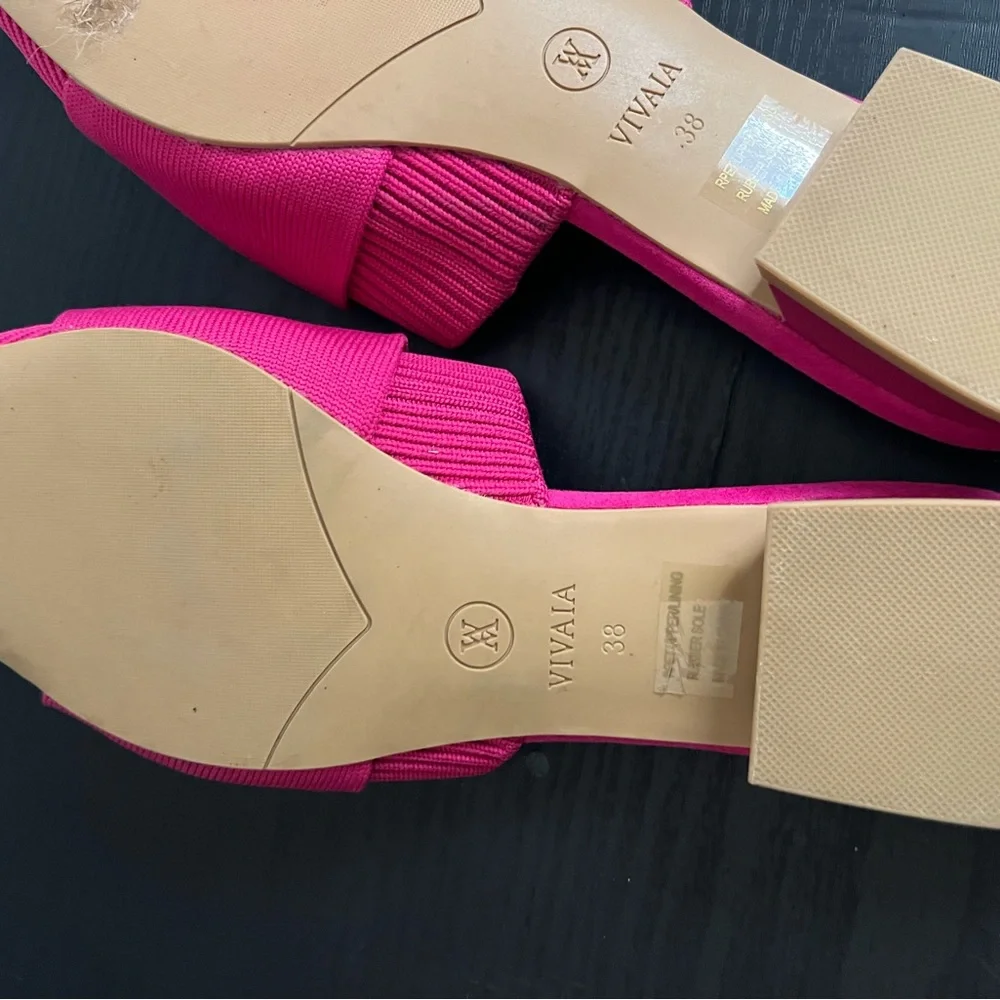 VIVAIA Yaffa Pro Pointed-Toe Knot Slides Mules in Pitaya Pink Size 7.5 Slip On - Picture 7 of 7